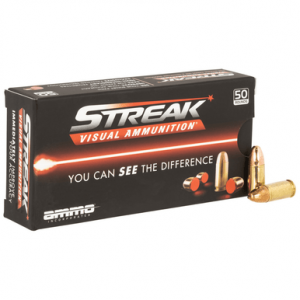 o Inc 9124TMCSTRKRED50 Streak Visual (RED) 9mm Luger 124 Gr Total Metal Case 50 Per Box/ 20 Case Ammo