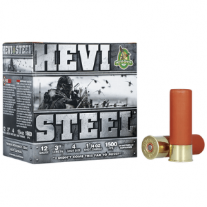 I-Shot HS60004 Hevi-Steel 12 Gauge 3 1 1/4 Oz 4 Shot 25 Bx/ 10 Cs Ammo