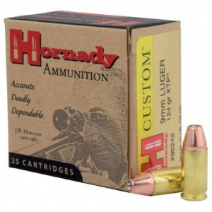 nady 90242 Custom 9mm Luger 124 Gr Hornady XTP Hollow Point 25 Per Box Ammo