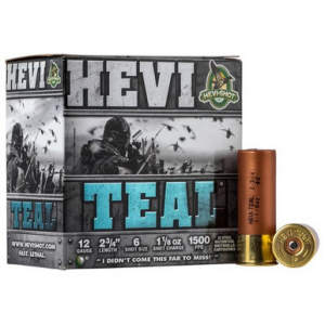 I-Shot HS61226 Hevi-Teal 12 Gauge 2.75 1 1/8 Oz 6 Shot 25 Bx/ 10 Cs Ammo