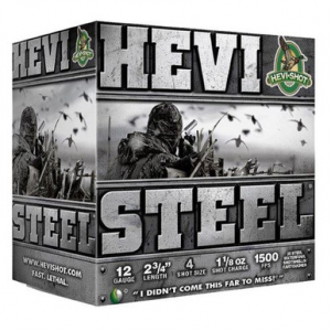 I-Shot HS61224 Hevi-Steel 12 Gauge 2.75 1-1/8 Oz 4 Shot 25 Bx/ 10 Cs Ammo