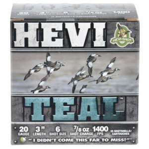 I-Shot HS62006 Hevi-Teal 20 Gauge 3 7/8 Oz 6 Shot 25 Bx/ 10 Cs Ammo