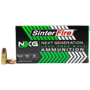 terFire Inc Next Generation (NXG) 9mm Luger 100 Gr Lead Free Ball 50 Per Box Ammo