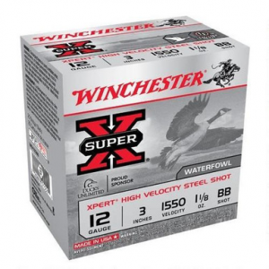 chester WEX123BB Super X Xpert High Velocity 12 Gauge 3 1 1/8 Oz 1550 Fps BB Shot 25 Per Box Ammo