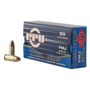  PPH9F1 Handgun 9mm Luger 115 Gr Full Metal Jacket (FMJ) 50 Bx/ 20 Cs Ammo