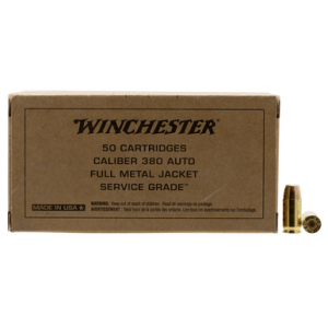 chester SG380W Service Grade 380 ACP 95 Gr Full Metal Jacket Flat Nose 50 Per Box Ammo