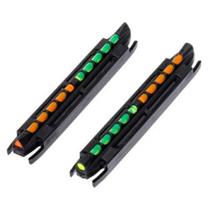 HiViz TO300 Two-In-One Front Sight Green/Orange LitePipes Black for Shotgun with .218"-.375" Ribs