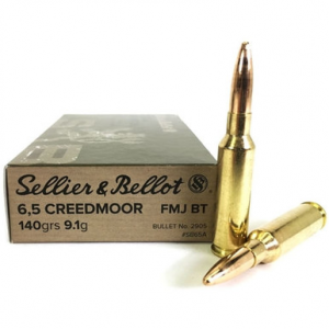 lier & Bellot Rifle Ammuntion SB65A 6.5 Creedmoor FMJ BT 140 GR 2657 Fps 20 Rd/bx Ammo