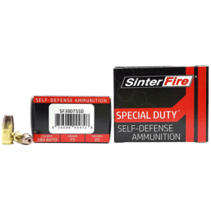 terFire Inc Special Duty (SD) 380 ACP 75 Gr Lead Free Frangible Hollow Point 20 Per Box Ammo