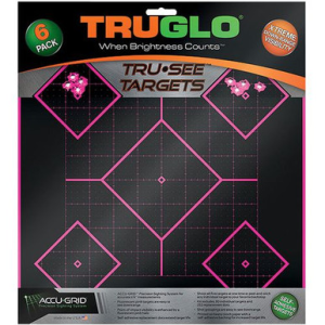 Truglo TG-14P6 Tru-See Self-Adhesive Paper 5-Diamond Black/Pink 6 Per Pkg