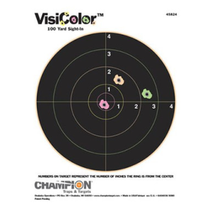 Champion Targets 45824 VisiColor Bullseye Hanging Paper Target 8.50" x 11" 10 Per Pack
