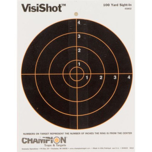 Champion Targets 45802 VisiShot Interactive Paper Bullseye Black/White 10 Per Pkg
