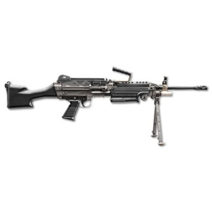 FN 46100169 M249S 5.56x45mm NATO 18.50" Barrel 30+1 Mag Or 200rd Belt Capacity, Black Fixed Hydraulic Buffer Stock, Non-Slip Buttplate, Optics Ready