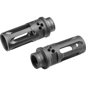 SureFire Warcomp QD Flash Hider 5.56mm Black DLC Stainless Steel 1/2"x28 Threads 2.40" OALosed Tine Flash Hider for 5.56mm Rifles