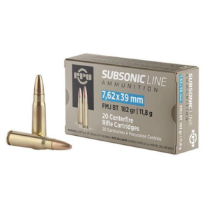 PPU Subsonic 7.62x39mm 182 gr Full Metal Jacket (FMJ) - PPS76239