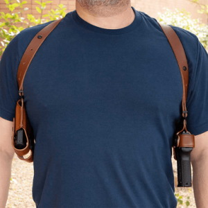 Galco MC820 Miami Classic Shoulder System Size Fits Chest Up To 56" Tan Leather Fits Sig P320 Fits Sig P320 Compact Fits Sig M18 Right Hand