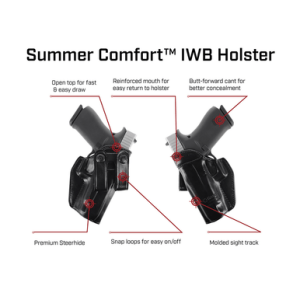 Galco SUM876RB Summer Comfort IWB Black Leather Belt Loop Fits Springfield Hellcat Pro Right Hand