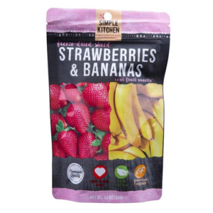 ReadyWise SK05009 Simple Kitchen Freeze Dried Fruit Strawberry & Bananas 1 Serving Pouch 6 Per Case