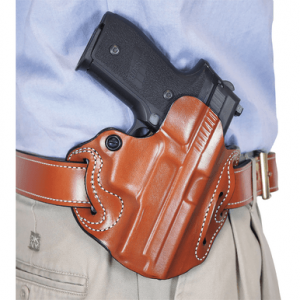 DeSantis Gunhide 002TB8WZ0 Speed Scabbard OWB Tan Leather Belt Slide Fits Springfield Prodigy w/wo Red Dot Fits 5" Barrel Left Hand