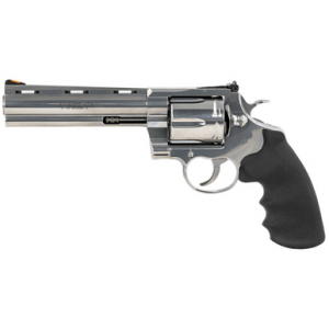 Colt Anaconda 44 Mag, 6-Shot, 6" Stainless Recessed Target/Vent Rib Barrel, Black Hogue Rubber Grip with Finger Grooves - ANACONDASP6RTS