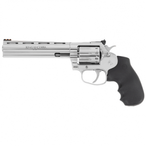 Colt King Cobra Target 22 LR, 10rd, 6" Stainless Steel Barrel, Cylinder & Frame, Black Hogue Overmolded Grips - KCOBRA22-SP6RFO