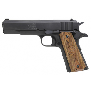 Iver Johnson Arms 1911A1938 1911 A1 38 Super 9+1 5" Black Steel Barrel, Matte Blued Serrated Steel Slide & Frame w/Beavertail, Double Diamond Checkered Walnut Grip - 1911A1938