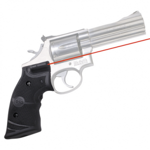 Crimson Trace LG-308 Lasergrips - Black, Red Laser, Fits Smith & Wesson K & L Frames Round Butt - 011290