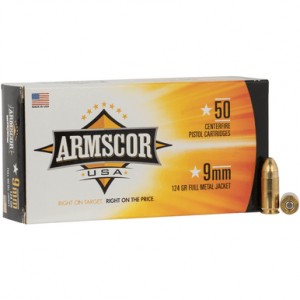 scor USA 9mm Luger 124 Gr Full Metal Jacket 50 Per Box Ammo