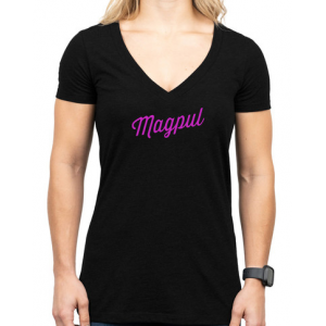 Magpul Rover Script Women's Black Cotton/Polyester Short Sleeve Large - MAG1336001L