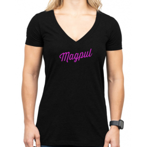 Magpul Rover Script Women's Black Cotton/Polyester Short Sleeve 2XL - MAG13360012X