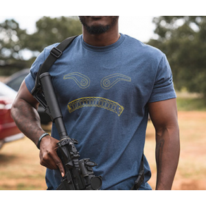 Magpul Magmouth Navy Heather Cotton/Polyester Short Sleeve Medium - MAG1268411M