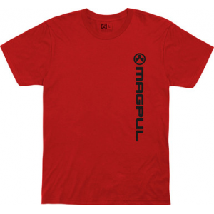 Magpul Vertical Logo Red Cotton Short Sleeve Small - MAG1113610S