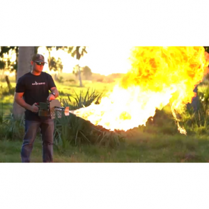 Exothermic Technologies Pulsefire LRT *CA Approved, Green Powder Coated Aluminum, 10 ft Flame Range, 25.70" Length, Fuel: Gasoline/Gasoline-Diesel Mix, Includes Battery and Charger - PFLRTCA