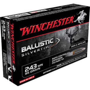 Winchester Ammo Ballistic Silvertip 243 Win 95 gr Rapid Controlled Expansion Polymer Tip - SBST243A