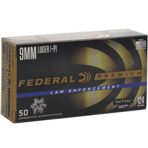 eral P9HST3 Premium Personal Defense 9mm P 124gr HST Jacketed Hollow Point 50 Per Box Ammo