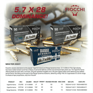 cchi 5.7x28mm 40 Gr Tipped Hollow Point (THP) Defensive Ammo