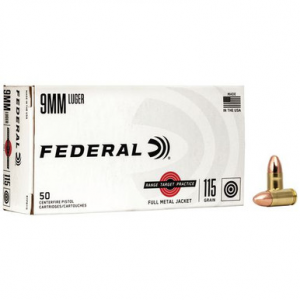 eral RTP9115 Range And Target 9mm Luger 115 Gr Full Metal Jacket (FMJ) 50 Bx/ 20 Cs Ammo