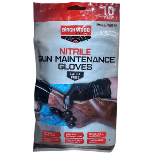 Birchwood Casey Nitrile Gun Maintenance Gloves, Sm/Med 10 Pack - NGLVS-M