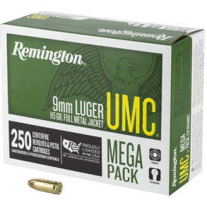 ington Ammunition 23777 UMC Mega Pack 9mm Luger 115 Gr Full Metal Jacket 250 Per Box Ammo