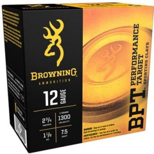 Browning B193631227 BPT 12 Gauge #7.5 Lead Shot 2.75" 1300 fps B193631227