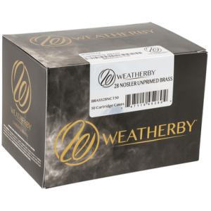 Weatherby Unprimed Cases 28Nosler Rifle, 50/Box - BRASS28NCT50