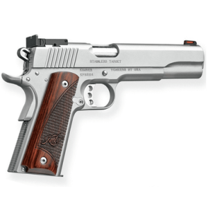 Kimber 3000373 Stainless Target LS 45ACP 7+1 6" Ramped Barrel Satin Silver Stainless Steel Slide Rosewood Grip