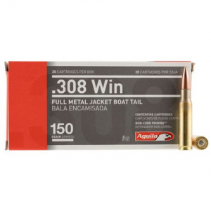 ila 1E308110 Rifle 308 Win 150 Gr Full Metal Jacket Boat-Tail (FMJBT) 20 Bx/ 25 Cs Ammo