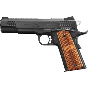 Kimber 3200117CA Raptor II (CA) 45 ACP 8+1 5" Brush Polished Front Serrations Steel Slide Zebra Wood Scale Pattern Kimber Logo Grip