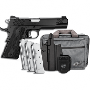 Kimber 3700812 Custom LW Club Bundle 45ACP 7+1 5" Front Serrations Stainless Slide KimPro Black F/S Rubber Grip