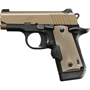 Kimber 3300209 Micro Desert Tan LG NS 380 ACP 7+1 2.75" Matte Black Stainless Steel Slide Crimson Trace Lasergrips Grip