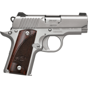 Kimber 3300207 Micro Stainless Rosewood NS 380 ACP 7+1 2.75" Stainless Steel Slide Satin Silver Smooth/Checkered Rosewood Grip