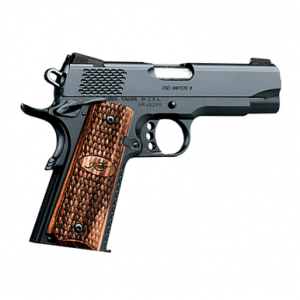 Kimber 3200118 Pro 45 ACP 8+1 4" Steel Slide Matte Black Zebrawood w/ Scale Pattern and Kimber Logo Grip