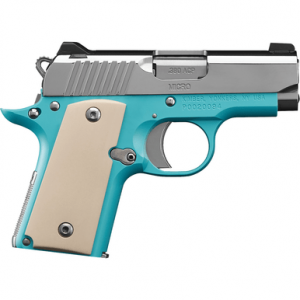 Kimber 3300210 Micro Bel Air NS 380 ACP 2.75" Ramped Barrel Stainless Steel Slide Bel Air Blue Mirror-Polished Ivory Micarta Grip