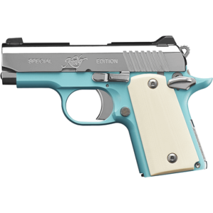 Kimber 3700647 Micro 9 Bel Air NS 9mm 6+1 3.15" Stainless Steel Slide Bel Air Blue Mirror-Polished Ivory G-10 Grip